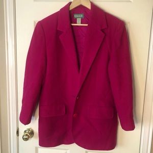 ✿ Vintage Hot Pink Wool Blazer Size M